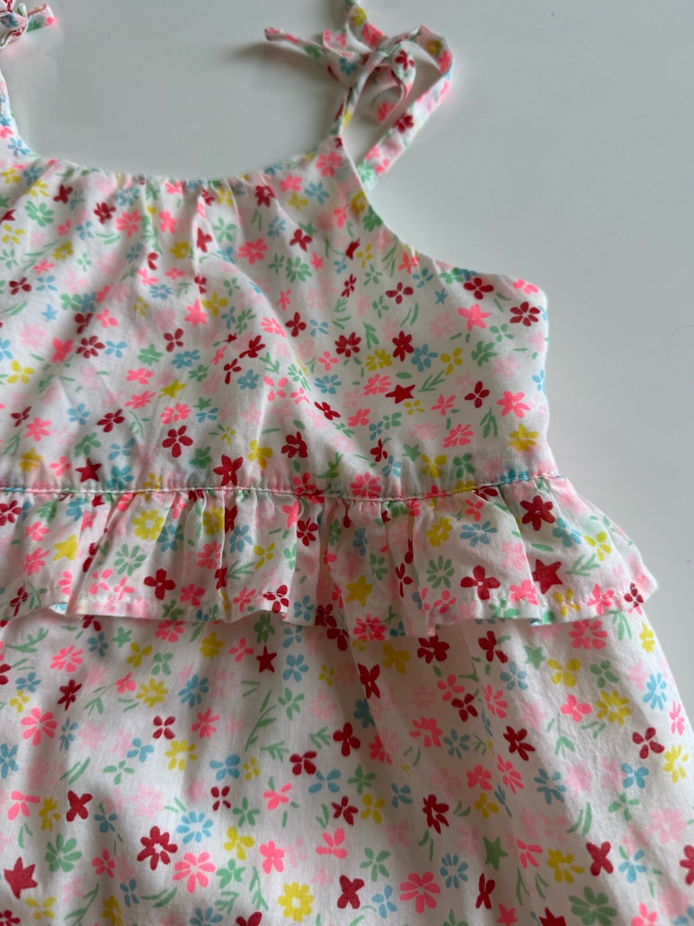 Crewcuts White Dress 🌼 with Multicolor Floral Print